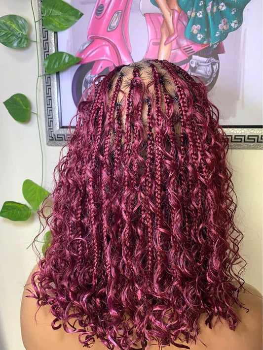 Perruque 360 Boho Tressée – Curls 100% Cheveux Naturels pour un Look Bohème Élégant