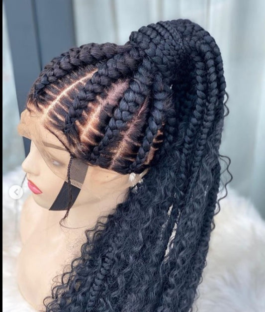 Perruque Tressée en Queue de Cheval avec Stitch Braids - Full Lace Wig